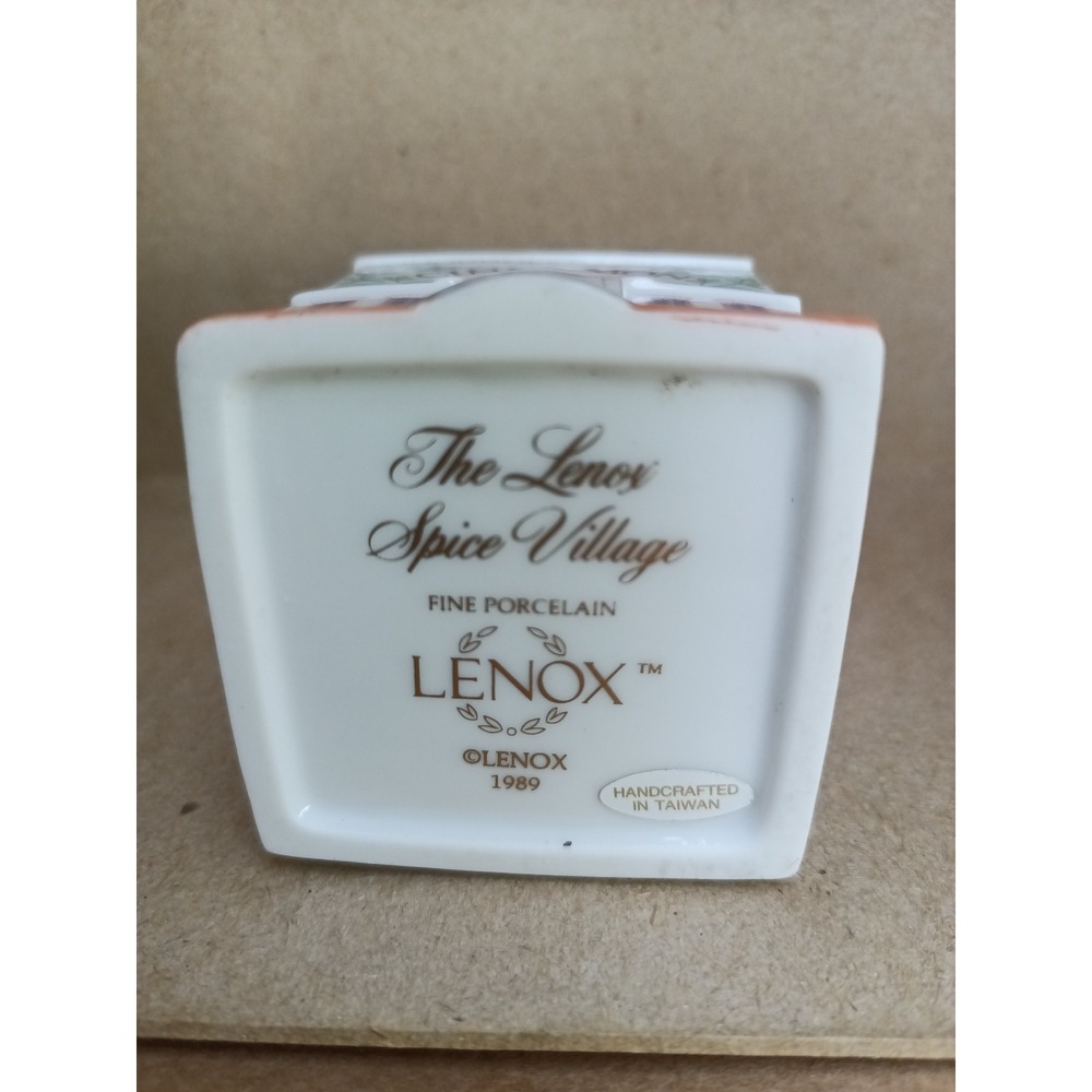 Vintage 1989, Lenox, spice village CINNAMON house, spice jar, porcelain, cottage - Picture 5 of 7